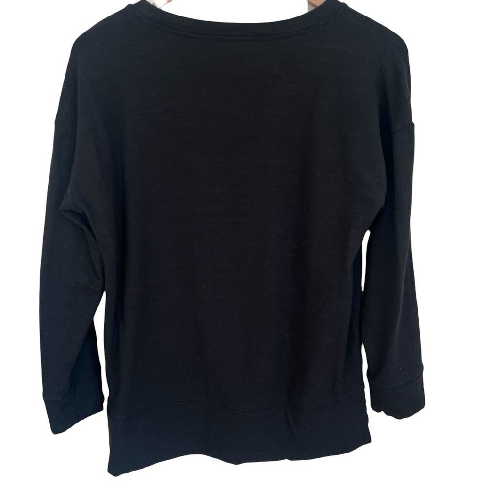 T by Talbots Black Long Sleeve Knit Top Women’s Medium Petite Relaxed Minimalist